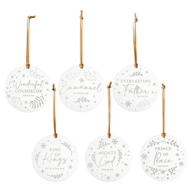 Names of Jesus Christmas Ornaments - Set of 6