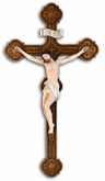 Hand Painted Bronzed Resin Wall Crucifix - 20 Inches