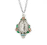 Hand-Painted Enamel Floral Accent Miraculous Medal