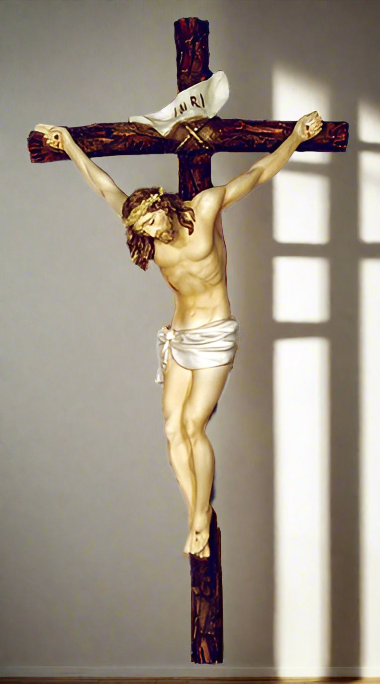 Handpainted Crucifix by Ado Santini - 16"