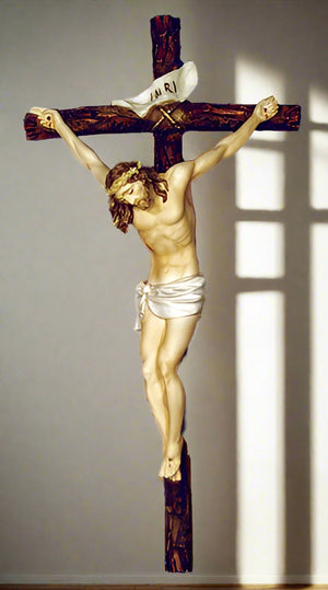 Handpainted Crucifix by Ado Santini - 16"