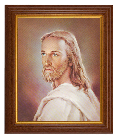 Head of Christ by Sallman 8x10 Textured Artboard Dark Walnut Frame