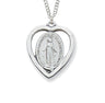 Heart Shaped Miraculous Medal Sterling or Pewter