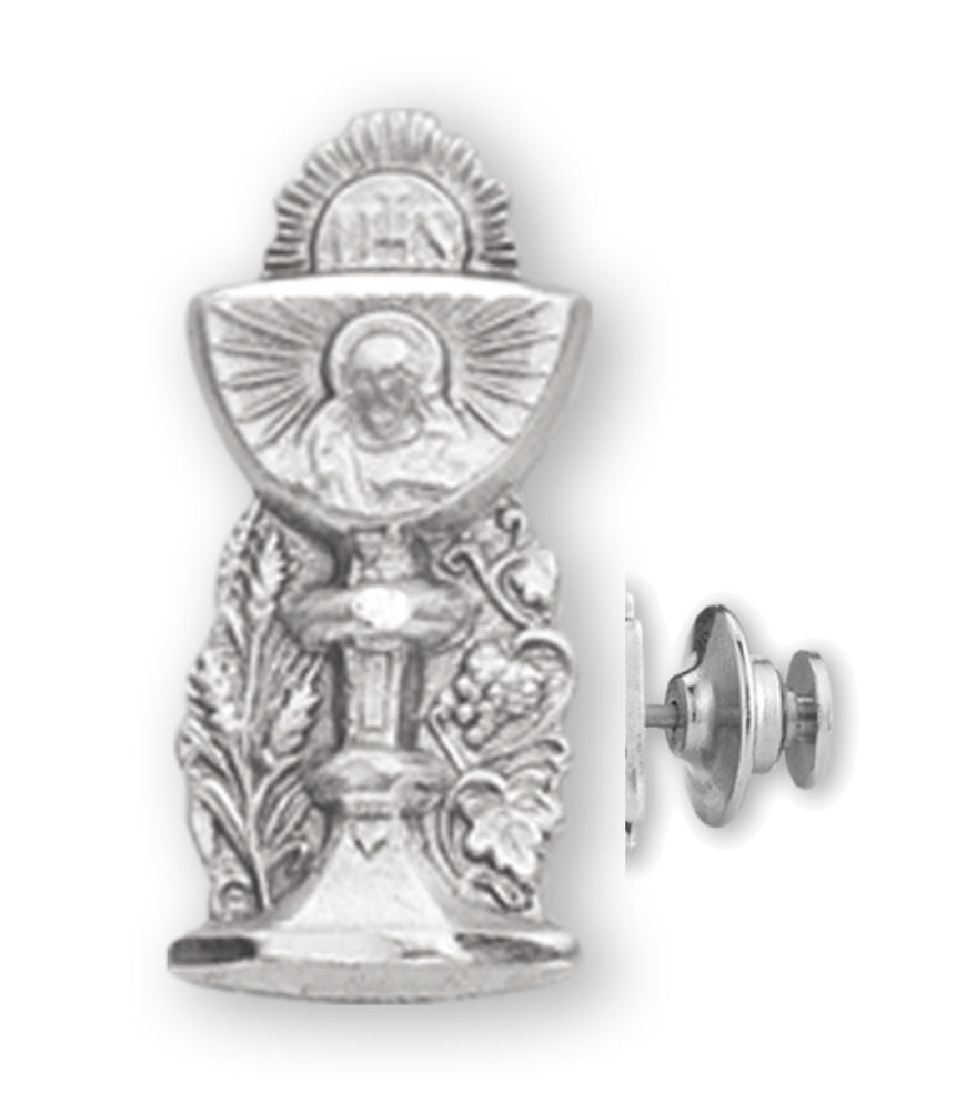 High Polish Chalice Lapel Pin Sterling Silver