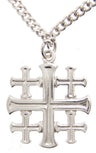 High Polish Jerusalem Cross Pendant with Chain for Women