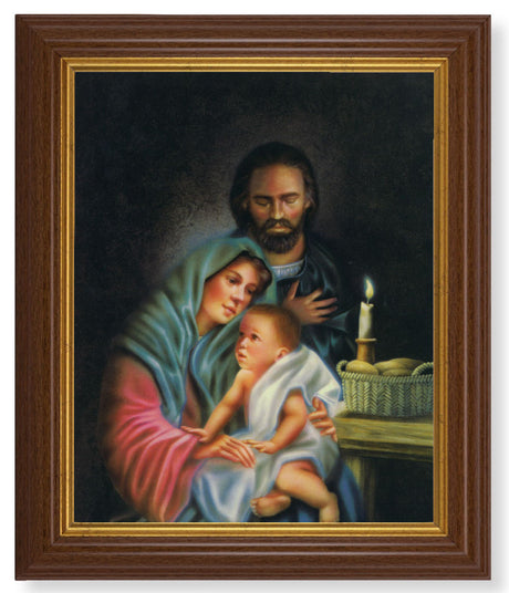Holy Family 8x10 Textured Artboard Dark Walnut Frame