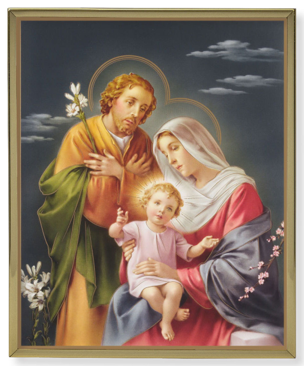 Holy Family 8x10 Gold Trim Plaque