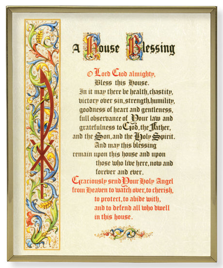 House Blessing 8x10 Gold Trim Plaque