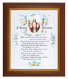 House Blessing - Sacred Heart of Jesus 8x10 Textured Artboard Dark Walnut Frame