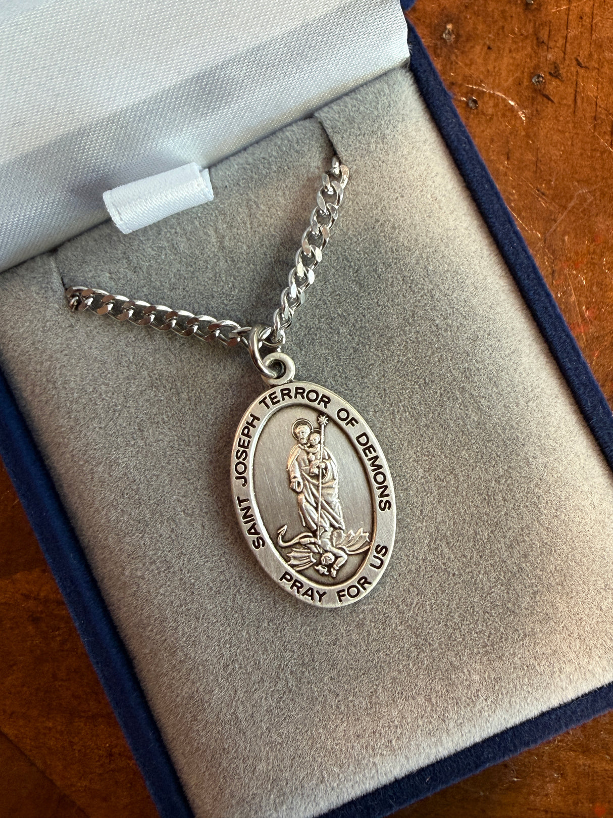 Saint Joseph Terror of Demons Sterling Silver Medal