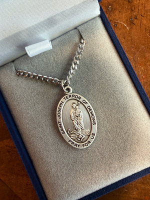 Saint Joseph Terror of Demons Sterling Silver Medal