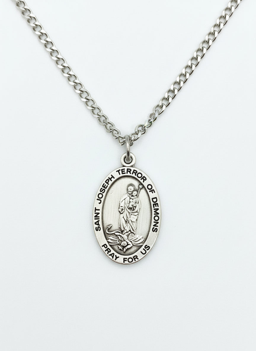 Saint Joseph Terror of Demons Sterling Silver Medal