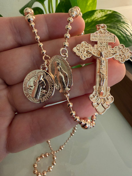 St. Benedict Copper Plated Battle Rosary