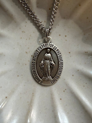 Men's Oval Shaped Miraculous Medal