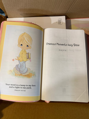 Precious Moments Gift Bible Pink Leather Cover - Catholic RSVce for Girls