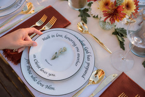 Daily Bread Scripture Salad & Luncheon Plates – Set of 4 Porcelain Plates with Bible Verses