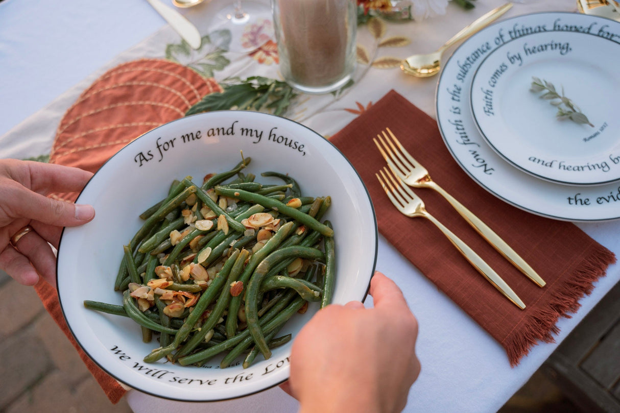 Daily Bread Scripture Serving Bowl – Joshua 24:15 Porcelain Vegetable Bowl (10")