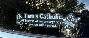 Catholic Emergency Car Window Sticker - Please Call a Priest