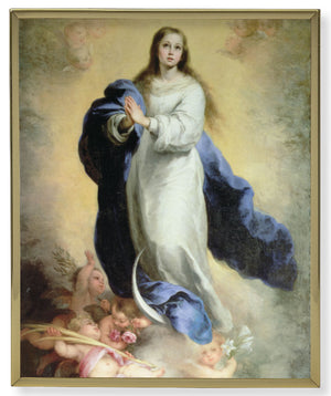 Immaculate Conception Gold Frame 8x10 Plaque