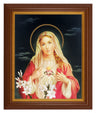 Immaculate Heart of Mary 8x10 Textured Artboard Dark Walnut Frame