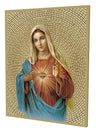 Immaculate Heart of Mary Gold foil Mosaic Plaque