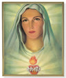 Immaculate Heart of Mary in Pure White Gold Frame 8x10 Plaque