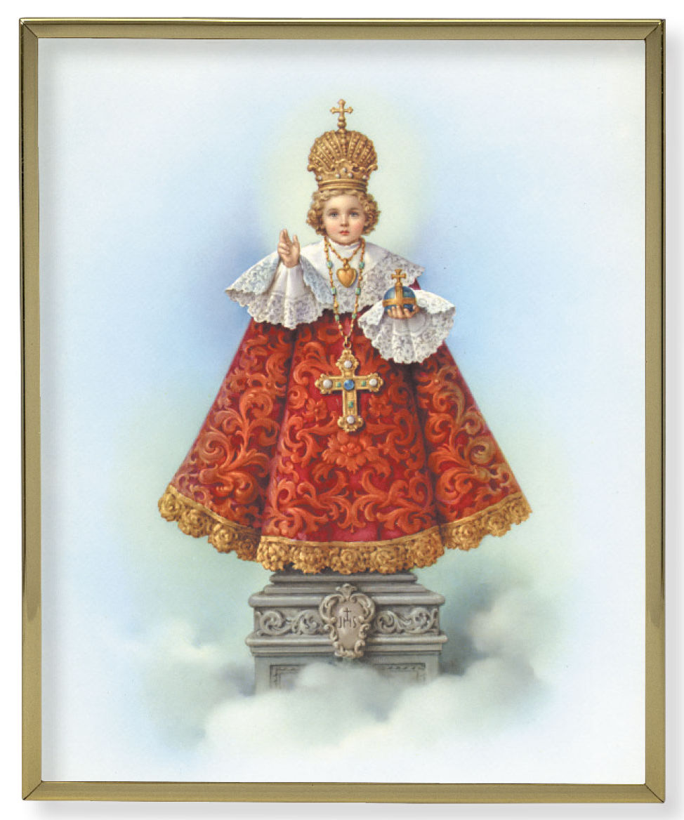 Infant of Prague 8x10 Gold Trim Plaque