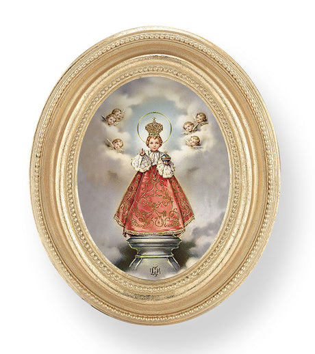 Infant of Prague Small 4.5 Inch Oval Framed Print