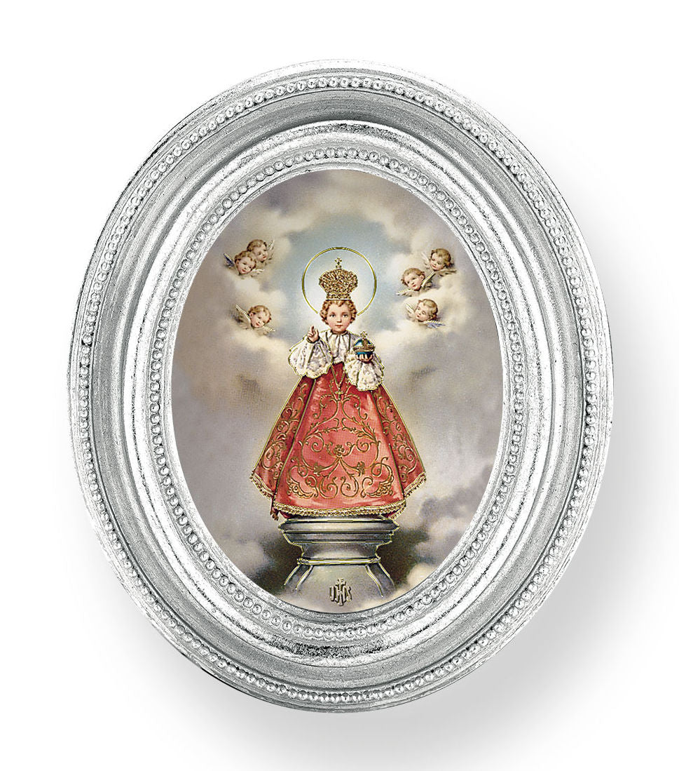 Infant of Prague Small 4.5 Inch Oval Framed Print