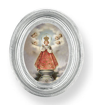 Infant of Prague Small 4.5 Inch Oval Framed Print