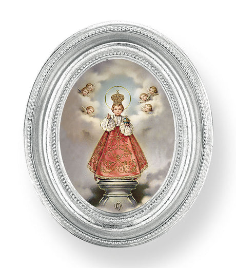 Infant of Prague Small 4.5 Inch Oval Framed Print