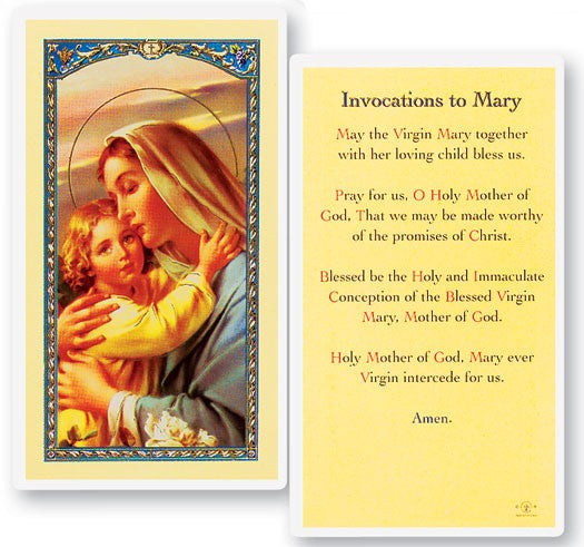 Invocation Laminated Prayer Card – Catholic Faith Store