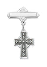 Irish Celtic Cross Baby Pin - Sterling Silver