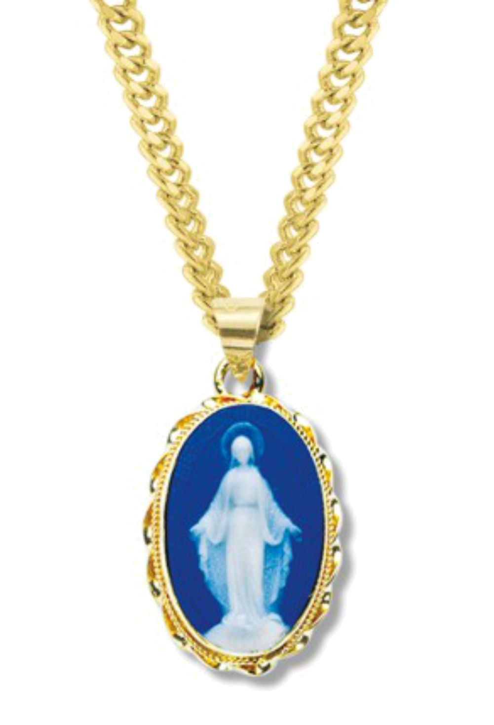 Italian Made Cameo Necklace Miraculous Medal
