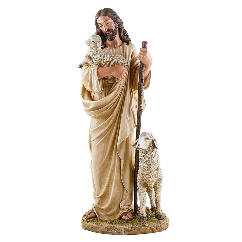 Good Shepherd Statue 24" Full Color Resin