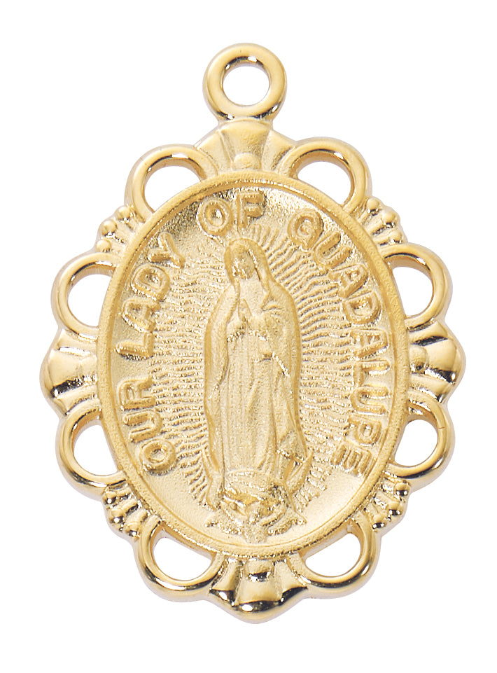 Small Oval Our Lady of Guadalupe Medal Necklace