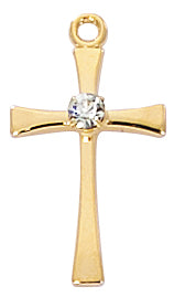 Crystal Cross Necklace in Sterling, Gold or Rose Gold
