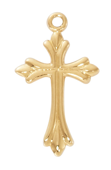 Polished Cross Necklace, Sterling or Gold over Sterling