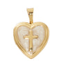 Gold over Sterling Cross Heart Locket Necklace
