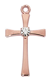 Crystal Cross Necklace in Sterling, Gold or Rose Gold