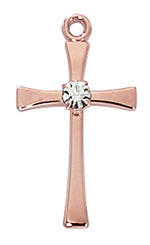 Crystal Cross Necklace in Sterling, Gold or Rose Gold