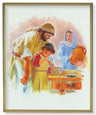 Jesus the Carpenter Gold Frame Plaque