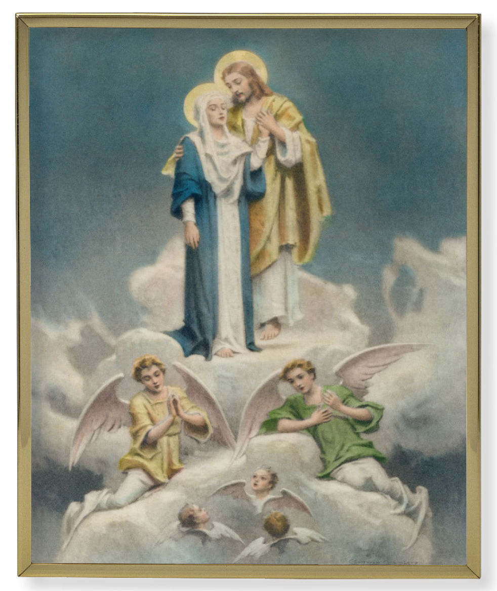 Jesus and Mary in Heaven by Chambers Gold Frame 8x10 Plaque