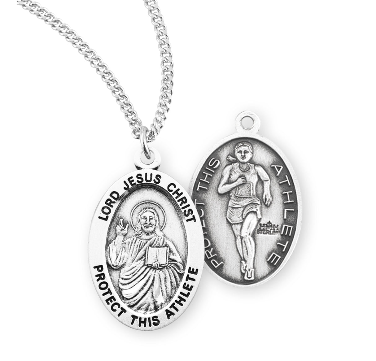 Jesus Protect this Track Athlete Medal Girl