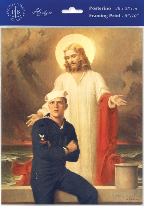 Jesus with Sailor by Chambers Print - Sold in 3 Per Pack