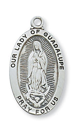 Sterling Silver Engravable Guadalupe Medal, Patroness of Mexico