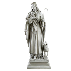 Jesus the Good Shepherd 28" Resin Statue – Indoor Devotional Figure