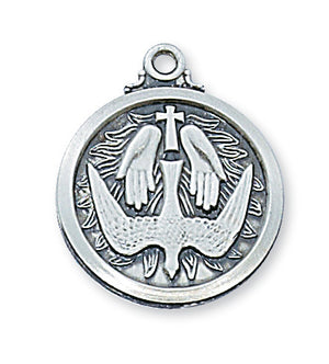 Engravable Sterling Silver Holy Spirit Medal