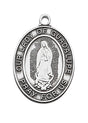 Sterling Silver Our Lady of Guadalupe Medal with Stainless Chain
