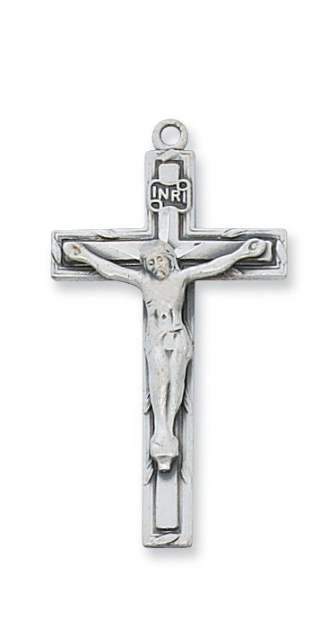 Sterling Silver Crucifix Necklace with Stainless Chain